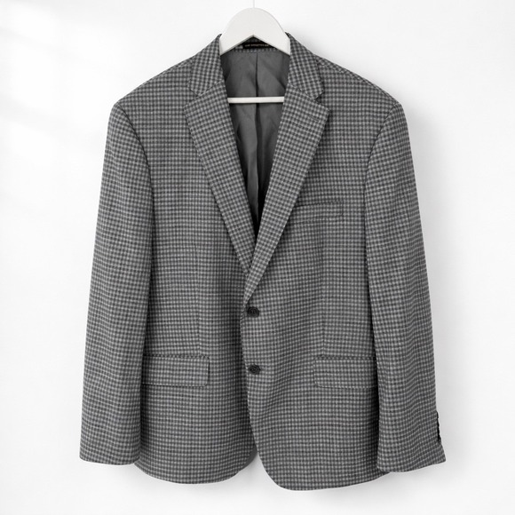 HART SHAFFNER MARX Men Plaid Blazer 44S Wool Sport Coat Jacket